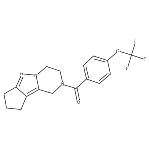 (3,4,8,9-tetrahydro-1H-cyclopenta[3,4]pyrazolo[1,5-a]pyrazin-2(7H)-yl)(4-(trifluoromethoxy)phenyl)methanone结构式