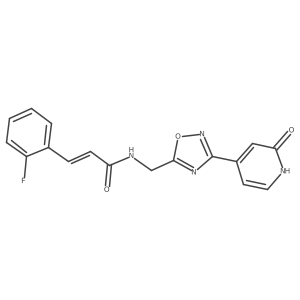 (Z)-3-(2-fluorophenyl)-N-((3-(2-oxo-1,2-dihydropyridin-4-yl)-1,2,4-oxadiazol-5-yl)methyl)acrylamide结构式