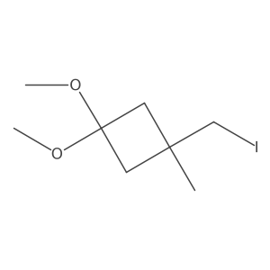 1-(Iodomethyl)-3,3-dimethoxy-1-methylcyclobutane Structure