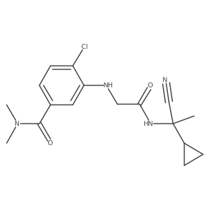 4-chloro-3-({[(1-cyano-1-cyclopropylethyl)carbamoyl]methyl}amino)-N,N-dimethylbenzamide结构式