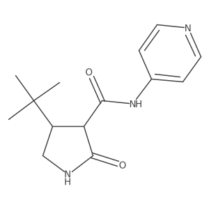 4-tert-butyl-2-oxo-N-(pyridin-4-yl)pyrrolidine-3-carboxamide结构式