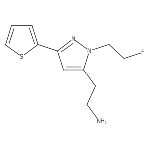 2-(1-(2-fluoroethyl)-3-(thiophen-2-yl)-1H-pyrazol-5-yl)ethan-1-amine结构式