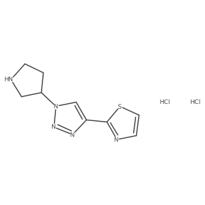 2-(1-(pyrrolidin-3-yl)-1H-1,2,3-triazol-4-yl)thiazole dihydrochloride结构式