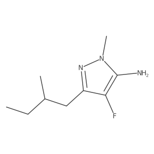 4-fluoro-1-methyl-3-(2-methylbutyl)-1H-pyrazol-5-amine结构式