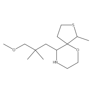 10-(3-Methoxy-2,2-dimethylpropyl)-1-methyl-6-oxa-2-thia-9-azaspiro[4.5]decane结构式