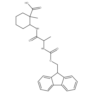 2-[2-({[(9H-fluoren-9-yl)methoxy]carbonyl}amino)propanamido]-1-methylcyclohexane-1-carboxylic acid Structure