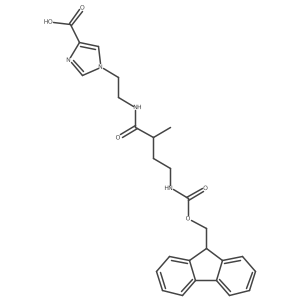 1-{2-[4-({[(9H-fluoren-9-yl)methoxy]carbonyl}amino)-2-methylbutanamido]ethyl}-1H-imidazole-4-carboxylic acid结构式