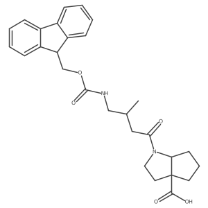 1-[4-({[(9H-fluoren-9-yl)methoxy]carbonyl}amino)-3-methylbutanoyl]-octahydrocyclopenta[b]pyrrole-3a-carboxylic acid Structure