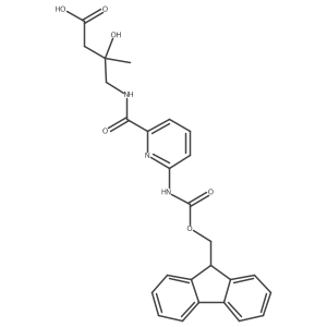 4-{[6-({[(9H-fluoren-9-yl)methoxy]carbonyl}amino)pyridin-2-yl]formamido}-3-hydroxy-3-methylbutanoic acid结构式
