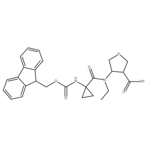 4-[N-ethyl1-({[(9H-fluoren-9-yl)methoxy]carbonyl}amino)cyclopropaneamido]oxolane-3-carboxylic acid Structure