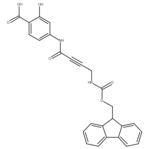 4-[4-({[(9H-fluoren-9-yl)methoxy]carbonyl}amino)but-2-ynamido]-2-hydroxybenzoic acid Structure