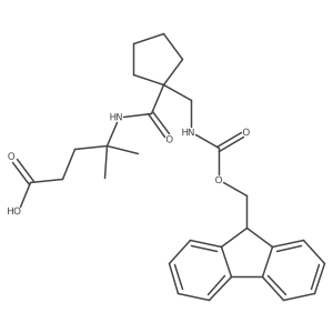 4-({1-[({[(9H-fluoren-9-yl)methoxy]carbonyl}amino)methyl]cyclopentyl}formamido)-4-methylpentanoic acid结构式