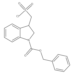 benzyl 3-[(chlorosulfonyl)methyl]-2,3-dihydro-1H-indole-1-carboxylate结构式