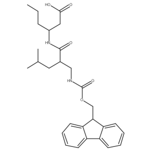 3-{2-[({[(9H-fluoren-9-yl)methoxy]carbonyl}amino)methyl]-4-methylpentanamido}hexanoic acid结构式