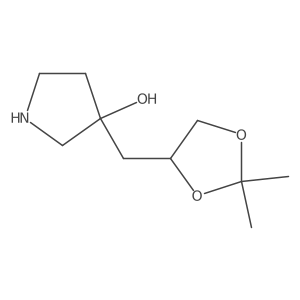 3-[(2,2-Dimethyl-1,3-dioxolan-4-yl)methyl]pyrrolidin-3-ol结构式