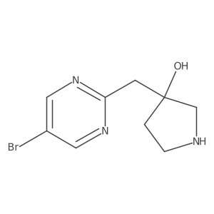 3-[(5-Bromopyrimidin-2-yl)methyl]pyrrolidin-3-ol Structure
