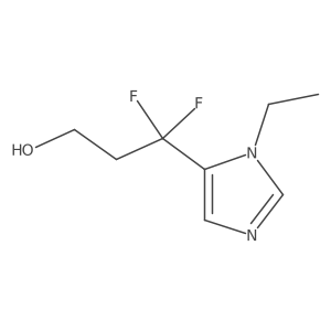3-(1-ethyl-1H-imidazol-5-yl)-3,3-difluoropropan-1-ol结构式
