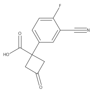 1-(3-Cyano-4-fluorophenyl)-3-oxocyclobutane-1-carboxylic acid Structure