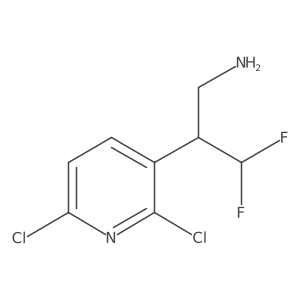 2-(2,6-Dichloropyridin-3-yl)-3,3-difluoropropan-1-amine结构式