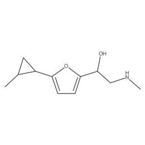2-(Methylamino)-1-[5-(2-methylcyclopropyl)furan-2-yl]ethan-1-ol结构式