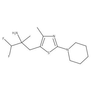 1,1-Difluoro-2-methyl-3-[4-methyl-2-(piperidin-1-yl)-1,3-thiazol-5-yl]propan-2-amine结构式
