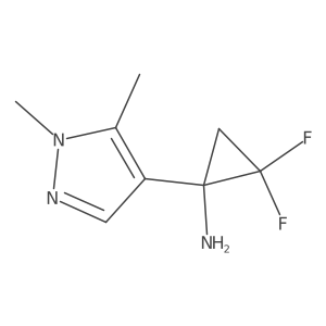 1-(1,5-dimethyl-1H-pyrazol-4-yl)-2,2-difluorocyclopropan-1-amine结构式