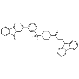 (9H-fluoren-9-yl)methyl 4-(3-{[(1,3-dioxo-2,3-dihydro-1H-isoindol-2-yl)oxy]carbonyl}benzenesulfonyl)piperazine-1-carboxylate结构式