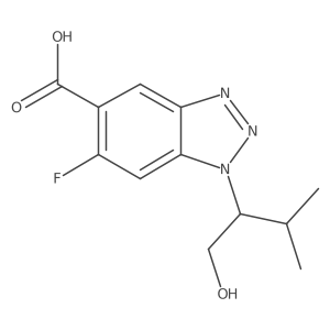 6-fluoro-1-(1-hydroxy-3-methylbutan-2-yl)-1H-1,2,3-benzotriazole-5-carboxylic acid结构式