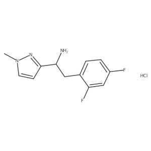 2-(2,4-Difluorophenyl)-1-(1-methylpyrazol-3-yl)ethanamine;hydrochloride Structure