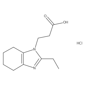 3-(2-ethyl-4,5,6,7-tetrahydro-1H-1,3-benzodiazol-1-yl)propanoic acid hydrochloride结构式