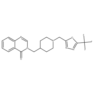 3-[(1-{[5-(Trifluoromethyl)-1,3,4-oxadiazol-2-yl]methyl}piperidin-4-yl)methyl]-3,4-dihydroquinazolin-4-one Structure