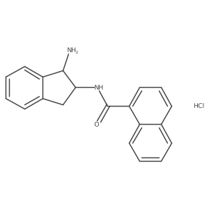 N-[(1R,2R)-1-Amino-2,3-dihydro-1H-inden-2-yl]naphthalene-1-carboxamide;hydrochloride Structure