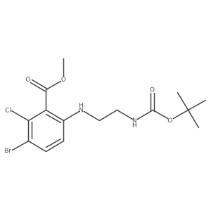 Methyl 3-bromo-2-chloro-6-[[2-[[(1,1-dimethylethoxy)carbonyl]amino]ethyl]amino]benzoate结构式