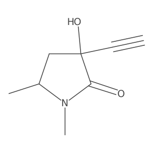 (3R,5S)-3-Ethynyl-3-hydroxy-1,5-dimethyl-pyrrolidin-2-one结构式