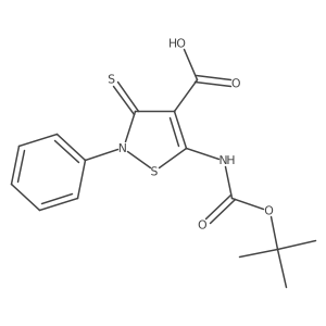 5-{[(Tert-butoxy)carbonyl]amino}-2-phenyl-3-sulfanylidene-2,3-dihydro-1,2-thiazole-4-carboxylic acid Structure
