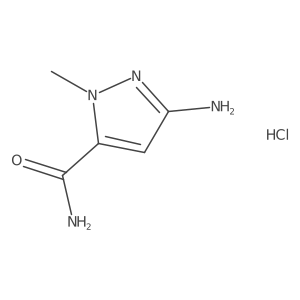 3-amino-1-methyl-1H-pyrazole-5-carboxamide hydrochloride Structure