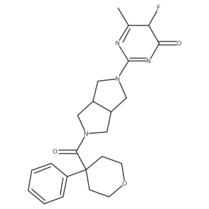 5-fluoro-6-methyl-2-[5-(4-phenyloxane-4-carbonyl)-1,3,3a,4,6,6a-hexahydropyrrolo[3,4-c]pyrrol-2-yl]-5H-pyrimidin-4-one Structure