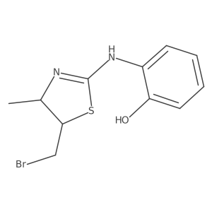 2-{[5-(Bromomethyl)-4-methyl-4,5-dihydro-1,3-thiazol-2-yl]amino}phenol结构式