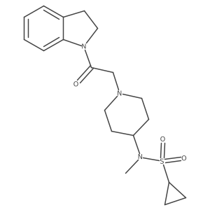 N-{1-[2-(2,3-dihydro-1H-indol-1-yl)-2-oxoethyl]piperidin-4-yl}-N-methylcyclopropanesulfonamide Structure