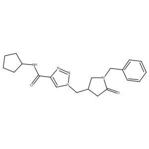 1-[(1-benzyl-5-oxopyrrolidin-3-yl)methyl]-N-cyclopentyl-1H-1,2,3-triazole-4-carboxamide Structure