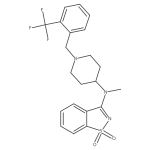N-methyl-1,1-dioxo-N-[1-[[2-(trifluoromethyl)phenyl]methyl]piperidin-4-yl]-1,2-benzothiazol-3-amine Structure