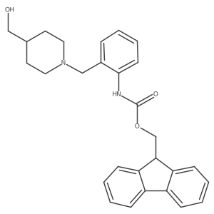 (9H-fluoren-9-yl)methyl N-(2-{[4-(hydroxymethyl)piperidin-1-yl]methyl}phenyl)carbamate结构式