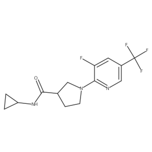 N-cyclopropyl-1-[3-fluoro-5-(trifluoromethyl)pyridin-2-yl]pyrrolidine-3-carboxamide结构式