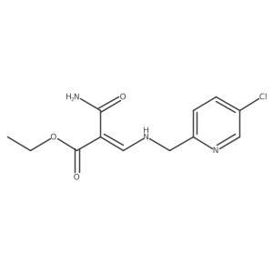 Ethyl 2-(aminocarbonyl)-3-[[(5-chloro-2-pyridinyl)methyl]amino]-2-propenoate结构式