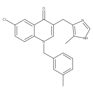 6-Chloro-3-[(4-methyl-1H-imidazol-5-yl)methyl]-1-[(3-methylphenyl)methyl]-4(1H)-quinolinone结构式