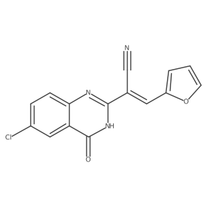 (2Z)-2-(6-chloro-4-oxo-3,4-dihydroquinazolin-2-yl)-3-(furan-2-yl)prop-2-enenitrile结构式
