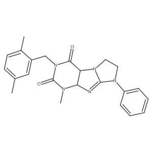 2-[(2,5-Dimethylphenyl)methyl]-4-methyl-6-phenyl-4a,7,8,9a-tetrahydropurino[7,8-a]imidazole-1,3-dione结构式