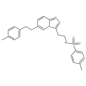 N-(2-(6-((4-fluorobenzyl)thio)-[1,2,4]triazolo[4,3-b]pyridazin-3-yl)ethyl)-4-methylbenzenesulfonamide Structure