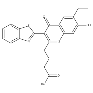 4-[3-(1,3-benzothiazol-2-yl)-6-ethyl-7-hydroxy-4-oxo-4H-chromen-2-yl]butanoic acid结构式