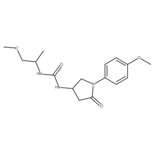 1-[1-(4-Methoxyphenyl)-5-oxopyrrolidin-3-yl]-3-(1-methoxypropan-2-yl)urea结构式